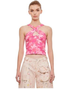 Collina Strada Cross-Strap Cutout Top - Roze