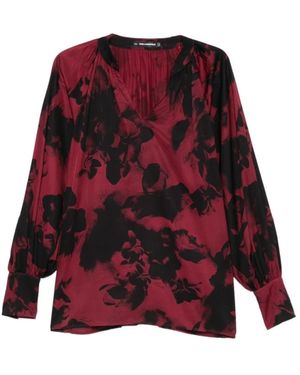 KARL LAGERFELD Overhemden ,Rood ,Bloes Met Bloemenprint En V-Hals