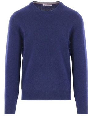 Brunello Cucinelli Round-Neck Knitwear - Blue
