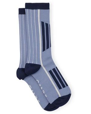 Ganni Sportliche Knöchelsocken - Blau