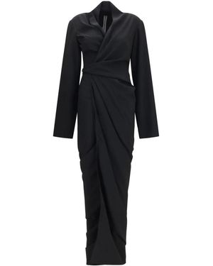 Rick Owens Lange Overslagjurk - Zwart