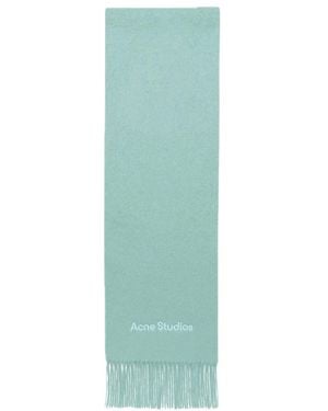 Acne Studios Accessoires ,Groen ,Wol Sjaal Van Alpacawol Met Lange Haren