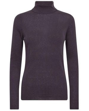 Mos Mosh Truien & Vesten ,Paars ,Wol Mmrelena Turtleneck Ss Knit
