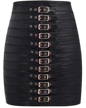 Manokhi Leather Skirts - Blue