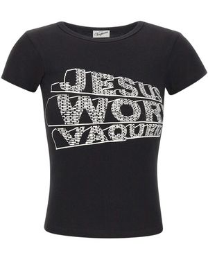 VAQUERA Tops ,Zwart ,Katoen Jesus Wore Baby Tee