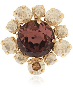 Dolce & Gabbana Broche Met Glinsterende Kristallen - Metallic