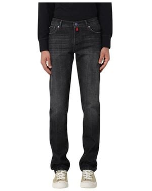 Kiton Straight Leg Jeans - Zwart