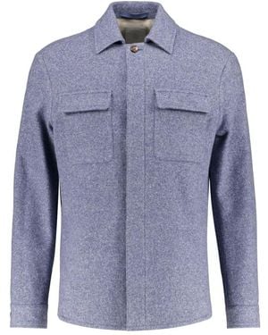 Eleventy Jassen ,Blauw ,Wol Wool Blend Jacket