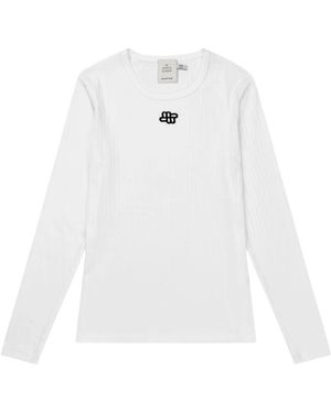 Munthe Stilvolles Tee Mit Besticktem Logo - Weiß