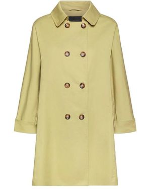 Elena Miro Jassen ,Groen ,Katoen Double-Breasted Gabardine Trenchcoat - Geel
