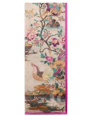 Roberto Cavalli Oriental Bird Print Stole - Pink