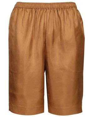 Loulou de Saison Zinia Silk Twill Shorts - Bruin