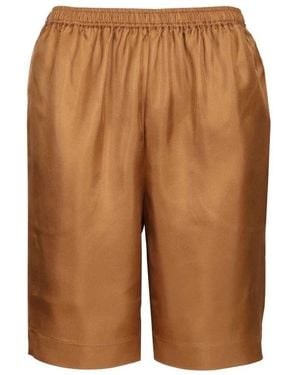 Loulou de Saison Zinia Silk Twill Shorts - Braun