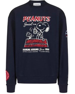 Iceberg Regular Fit Crew Neck Sweatshirt - Blauw