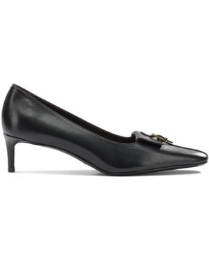KHAITE Schoenen ,Zwart ,Leer Kitten Heel Pumps Met Puntige Neus