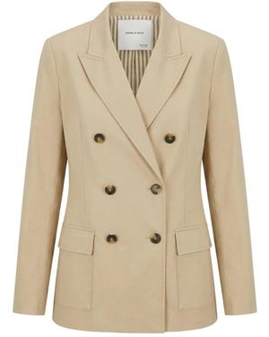 EMMA & GAIA Dubbelrijige Blazer - Naturel