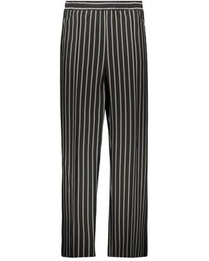 Random Identities Gestreifte Technische Stoffhose Mit Taschen - Grau