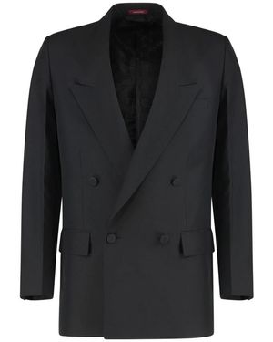 Gucci Double-Breasted Wool Gabardine Jacket Suit & Dinner - Black