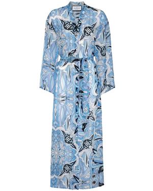 Philipp Plein Chiffon Seta Kaftan - Blau