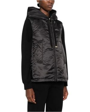 Max Mara Mouweloos Capuchon Gevoerd Vest - Zwart