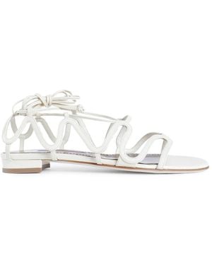 Manolo Blahnik Flat Sandals - Wit