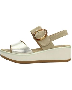 Repo Schoenen ,Geel ,Leer 81269R Sandalia - Metallic
