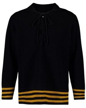 Bode V-Neck Knitwear - Black