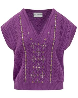 Des Phemmes V-Neck Knitwear - Viola
