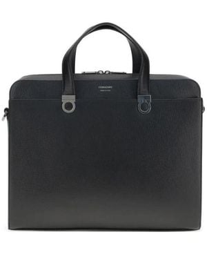 Ferragamo Gancini Business Handbag - Zwart