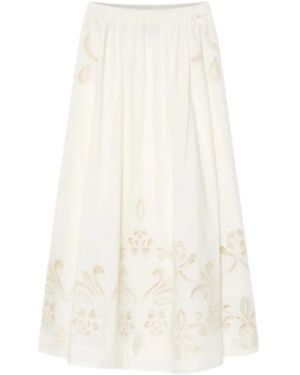 forte_forte Midi Skirts - White