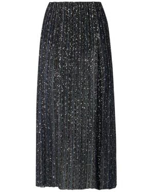 Missoni Rokken ,Veelkleurig ,Pailletten Geribde Midi Rok Met Split En Pailletten - Zwart