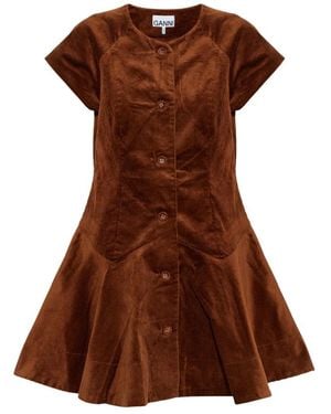 Ganni Corduroy Jurk - Bruin