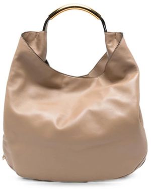 Moschino Tassen ,Nylon Top Handle Tas Met Logo Letters - Naturel