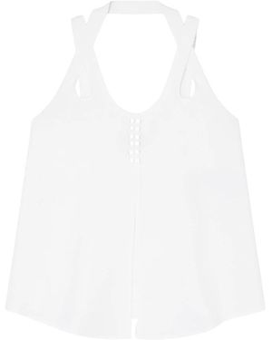 Emporio Armani Micro Leopard Jacquard Top - Weiß