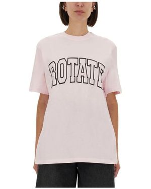 ROTATE BIRGER CHRISTENSEN T-Shirt Met Korte Mouwen En Grafische Print - Roze