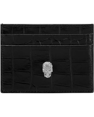 Philipp Plein Accessoires ,Zwart ,Leer Cardholder Cocco Skull
