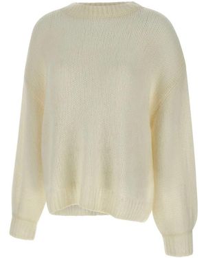 Soft Goat Round-Neck Knitwear - Natural