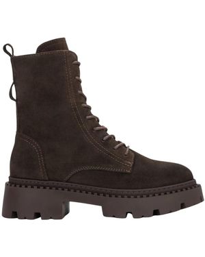ESTRO Schoenen ,Bruin ,Leer Enkellaarzen Van Echt Italiaans Velours