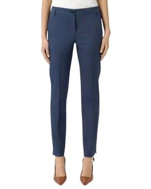 Marella Broeken ,Blauw ,Leer Slim-Fit Broek