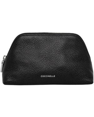 Coccinelle Kosmetiktasche Aus Leder - Schwarz