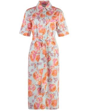 St. John Belted Shirtdress - Rood