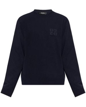 DSquared² Wollpullover Mit Rundhalsausschnitt - Blau