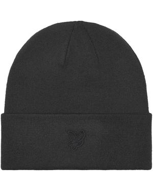 Lyle & Scott Tonal eagle beanie mütze schwarz
