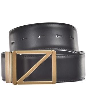 ZEGNA Stilvolle Braune Lederbox - Grau