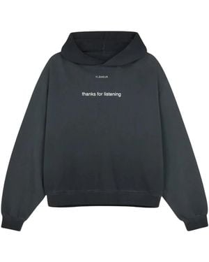 flâneur Hoodies & Sweatvesten ,Zwart ,Katoen Listening Hoodie