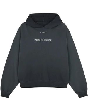 flâneur Hoodies & Sweatvesten ,Zwart ,Katoen Listening Hoodie