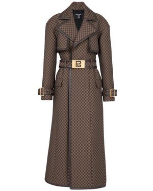 Balmain Coats > Belted Coats - Bruin