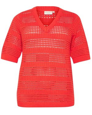 Kaffe V-Neck Knitwear - Rosso