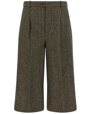 Saint Laurent Cropped Trousers - Green