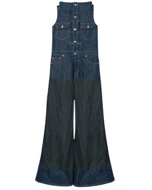 Sacai Denim Jumpsuit Mit Multi-Taschen Design - Blau